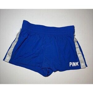 Large VS Pink Hi Waisted Hotty Short Track Blue W/ Buttons Y2K Vintage